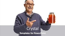  Presentation with honey - Presentation theme enhanced with mature-man-holding-a-honey background and a dark gray colored foreground