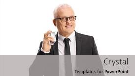  Presentation with perfume - Slide set having mature-man-in-a-suit background and a light gray colored foreground