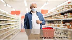  Presentation with anti virus - PPT layouts featuring mature-man-in-a-supermarket background and a coral colored foreground