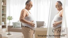  Presentation with mirror - Theme enhanced with mature-man-in-an-underwear background and a coral colored foreground