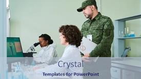  Presentation with research - Presentation theme consisting of mature-man-in-camouflage-uniform background and a lemonade colored foreground