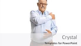  Presentation with shoulder pain - PPT layouts consisting of mature-man-in-pain-holding and a white colored foreground