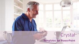  Presentation with medication - Amazing presentation design having mature-man-in-wheelchair-looking backdrop and a lemonade colored foreground