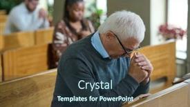  Presentation with sermon - PPT theme featuring mature-man-inclining-his-head background and a tawny brown colored foreground