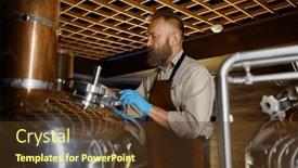  Presentation with inspector - PPT theme featuring mature-man-inspector-checking-craft background and a tawny brown colored foreground