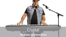  Presentation with piano - Theme with mature-man-playing-a-digital background and a gray colored foreground