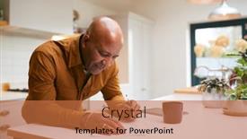  Presentation with paperwork - Slide set consisting of mature-man-reviewing-and-signing background and a red colored foreground