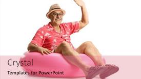  Presentation with rubber - Theme having mature-man-sitting and a coral colored foreground