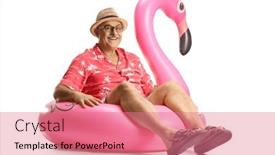  Presentation with flamingo - PPT layouts featuring mature-man-sitting and a coral colored foreground