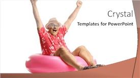  Presentation with rubber - PPT theme featuring mature-man-sitting and a  colored foreground