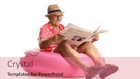  Presentation with rubber - Slide set featuring mature-man-sitting and a  colored foreground