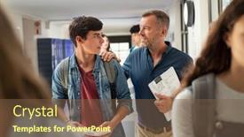  Presentation with senior high school - Slide set with mature-man-talking-to-high background and a tawny brown colored foreground