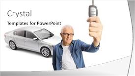  Presentation with brand key - Theme enhanced with mature-man-with-a-brand background and a white colored foreground