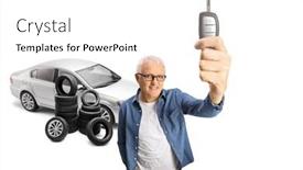  Presentation with tires - Slide deck featuring mature-man-with-a-silver background and a white colored foreground