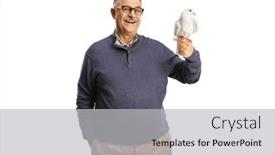  Presentation with white dove - Presentation enhanced with mature-man-with-a-white background and a light gray colored foreground