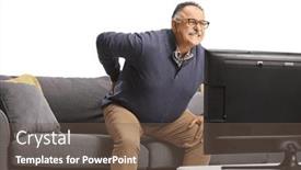 Presentation with back pain - Theme featuring mature-man-with-back-pain background and a tawny brown colored foreground
