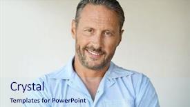  Presentation with blue - Theme consisting of mature man with blue background and a sky blue colored foreground