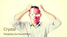  Presentation with denmark - Beautiful presentation design featuring mature man with denmark flag backdrop and a cream colored foreground