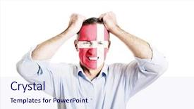  Presentation with denmark - Slide deck enhanced with mature man with denmark flag background and a  colored foreground