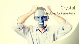  Presentation with finland - Colorful presentation design enhanced with mature man with finland flag painted on face backdrop and a cream colored foreground