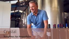  Presentation with winery - Presentation with mature-man-with-laptop-making background and a coral colored foreground