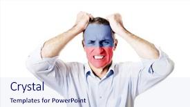  Presentation with flag - Slide set enhanced with mature man with lichtenstein flag background and a  colored foreground