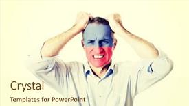  Presentation with italian flag painted - Cool new slide deck with mature man with lichtenstein flag backdrop and a  colored foreground