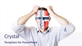  Presentation with norway - Beautiful slide set featuring mature man with norway flag backdrop and a  colored foreground