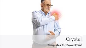  Presentation with shoulder pain - Presentation with mature-man-with-pain background and a white colored foreground