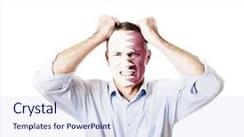  Presentation with qatar flag - Amazing presentation design having mature man with qatar flag backdrop and a sky blue colored foreground