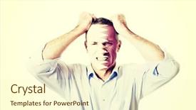  Presentation with qatar flag - Amazing PPT theme having mature man with qatar flag backdrop and a cream colored foreground