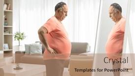  Presentation with mirror - Presentation theme consisting of mature-man background and a  colored foreground