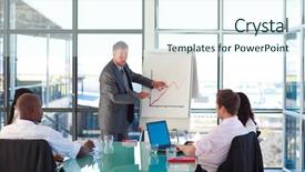  Presentation with sales figures - Amazing theme having mature manager reporting to sales backdrop and a sky blue colored foreground