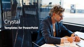  Presentation with writing notes - PPT layouts featuring mature-manager-using-writing-down background and a tawny brown colored foreground