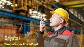  Presentation with work the word in your life - Theme having mature-manual-worker-in-helmet background and a tawny brown colored foreground