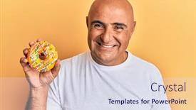  Presentation with middle east - Colorful slides enhanced with mature-middle-east-man-holding backdrop and a sky blue colored foreground