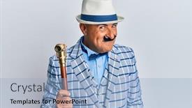  Presentation with middle east - Theme enhanced with mature-middle-east-man background and a light blue colored foreground