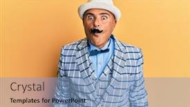  Presentation with middle east - PPT layouts featuring mature-middle-east-man background and a light blue colored foreground