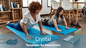  Presentation with daughter mother - Slide set with mature-mother-and-down-syndrome background and a teal colored foreground