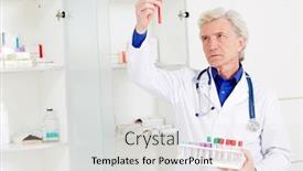  Presentation with pharmacist - Amazing theme having mature-pharmacist-looking-at-sample backdrop and a light gray colored foreground
