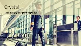  Presentation with pilot - Cool new slide deck with mature-pilot-walking-to-enter backdrop and a soft green colored foreground