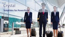  Presentation with pilot - Slides enhanced with mature-pilot-with-young-beautiful background and a sky blue colored foreground