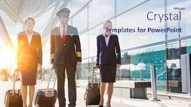  Presentation with flight - PPT theme with mature-pilot-with-young-beautiful background and a sky blue colored foreground