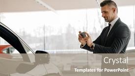  Presentation with photo - Slide deck enhanced with mature-pleased-man-taking-photo background and a gray colored foreground