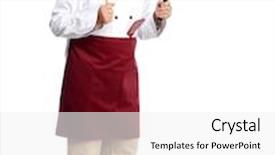  Presentation with chef - Slide set enhanced with mature-professional-chef-man-isolated background and a white colored foreground