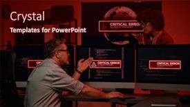  Presentation with technical - Slides enhanced with mature-programmer-sitting-in-front background and a wine colored foreground