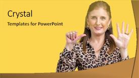  Presentation with rich - Cool new slide set with mature rich woman wearing leopard backdrop and a yellow colored foreground