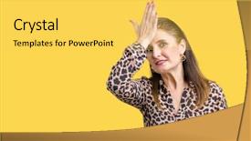  Presentation with rich - Presentation consisting of mature rich woman wearing leopard background and a yellow colored foreground
