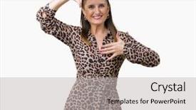  Presentation with rich and poor - Slide set enhanced with mature rich woman wearing leopard background and a light gray colored foreground