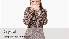  Presentation with rich - Presentation theme consisting of mature rich woman wearing leopard background and a light gray colored foreground